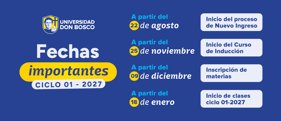 Fechas importantes para ciclo 01 - 2027 [Desktop]