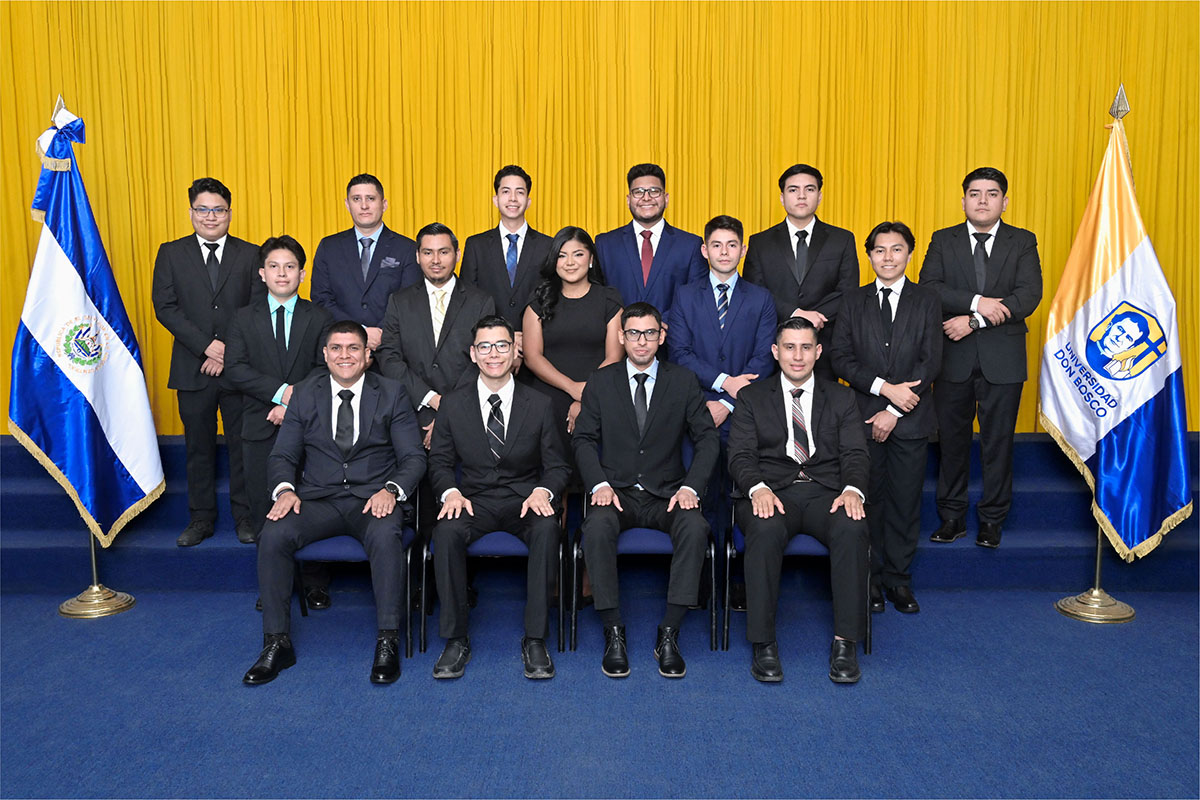 GRADUADOS DE LA UNIVERSIDAD DON BOSCO NOVIEMBRE-2025 DE LA FACULTAD DE INGENIERÍA.
EN LAS ESPECIALIDADES DE TÉCNICO EN INGENIERÍA ELECTRÓNICA, TÉCNICO EN INGENIERÍA ELÉCTRICA, TÉCNICO EN INGENIERÍA MECÁNICA, TÉCNICO EN INGENIERÍA BIOMÉDICA, TÉCNICO EN CONTROL DE LA CALIDAD Y TÉCNICO EN DESARROLLO DE APLICACIONES MÓVILES