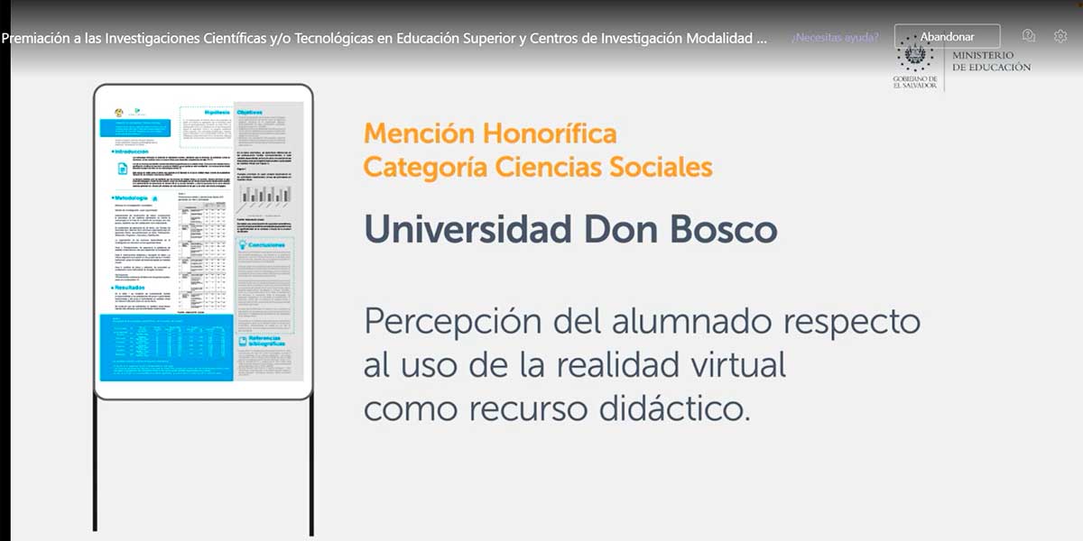 Director de UDB Virtual destaca en premio nacional de investigación y en concurso de ensayos del CIESCE 