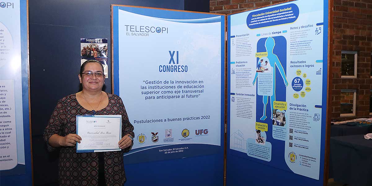 Facultad de Ciencias de la Rehabilitación obtiene tercer lugar en premio “Buenas Prácticas 2022” de la red TELESCOPI El Salvador 