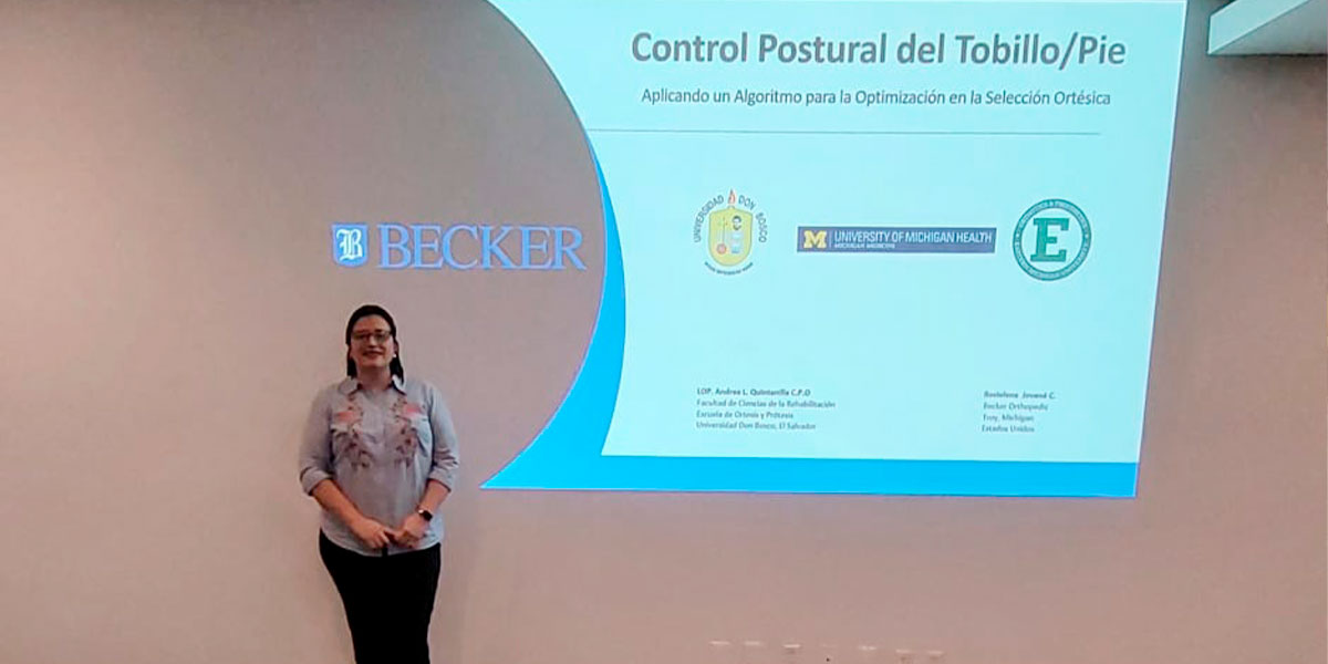 Docente de la Escuela de Órtesis y Prótesis de la UDB brinda conferencia en reunión multidisciplinaria internacional 