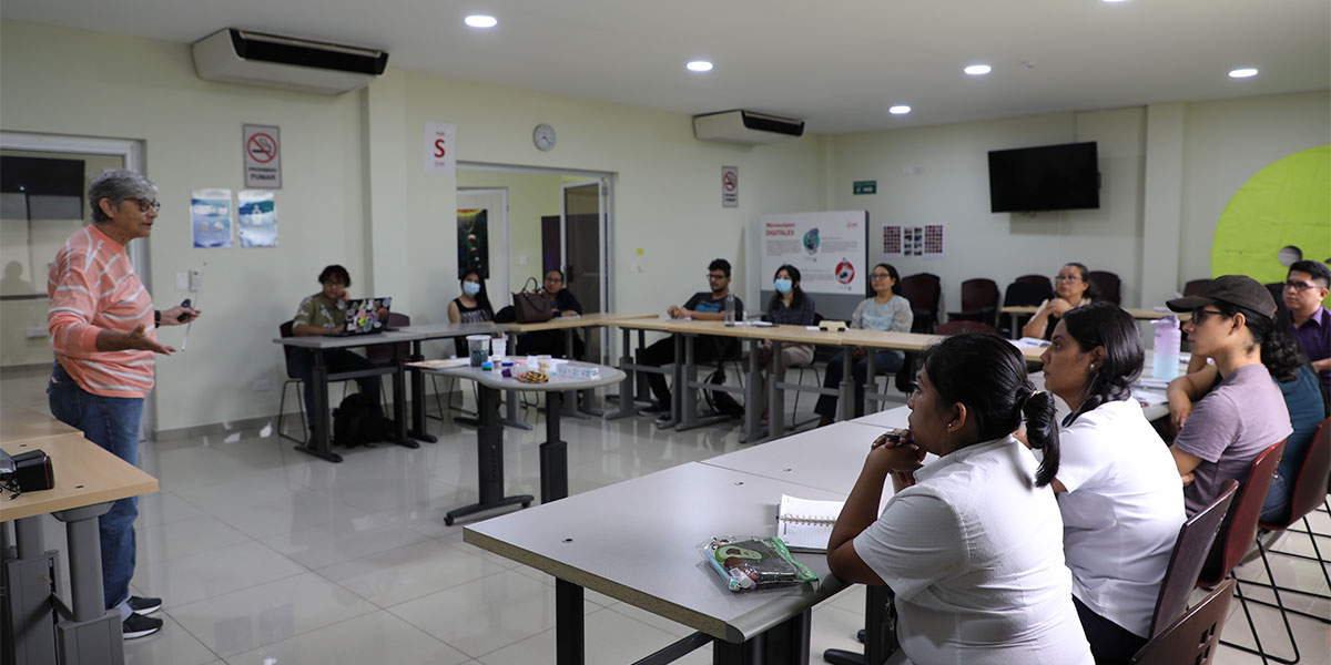 Especialista brasileña desarrolló taller para docentes de educación básica en el Observatorio Micro Macro 