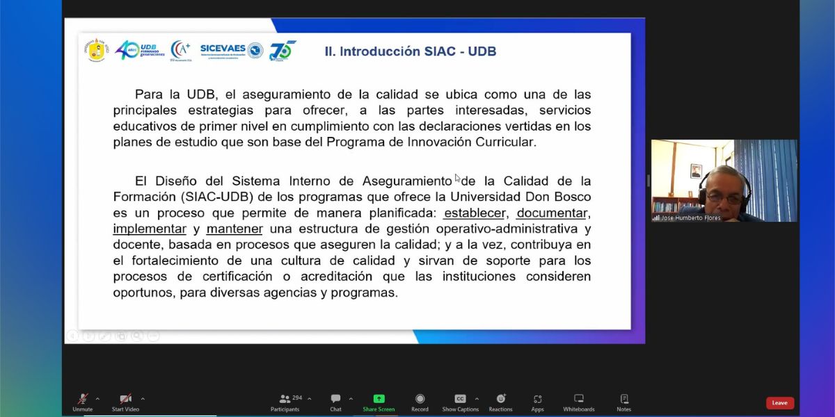 Universidad Don Bosco comparte buenas prácticas en evaluación y acreditación en evento regional 